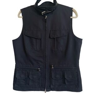 Lauren Ralph Lauren Black Cargo Safari Utility Gorpcore Vest Size Large